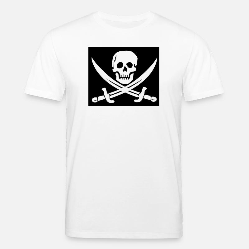Crâne et épées Pirate Emblem - T-shirt bio CREATOR Stanley/Stella Unisexe - blanc