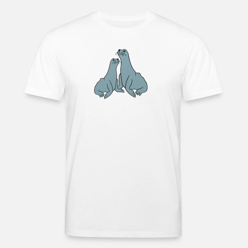 Verspielte Seehund Illustration - Stanley/Stella Unisex Bio-T-Shirt CREATOR  - Weiß