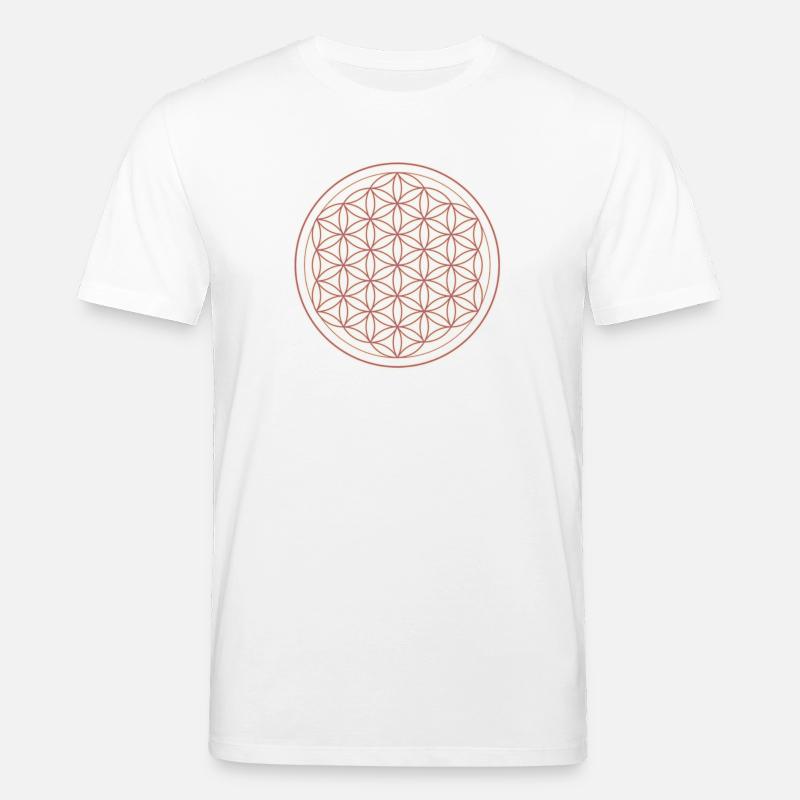 Blume des Lebens Muster Neon - Stanley/Stella Unisex Bio-T-Shirt CREATOR  - Weiß