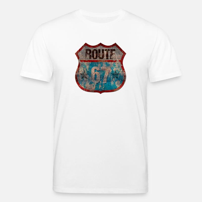 Rustic Route 67 Schild Design - Stanley/Stella Unisex Bio-T-Shirt CREATOR  - Weiß