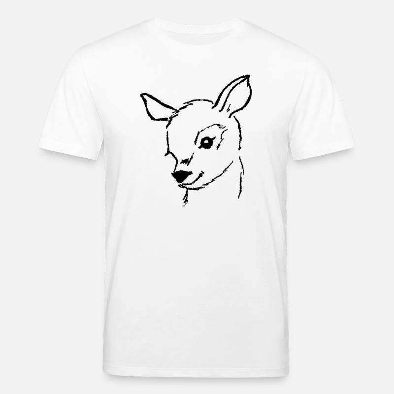 Reh Rehkitz handgemalter Rehkopf - Stanley/Stella Unisex Bio-T-Shirt CREATOR - Weiß