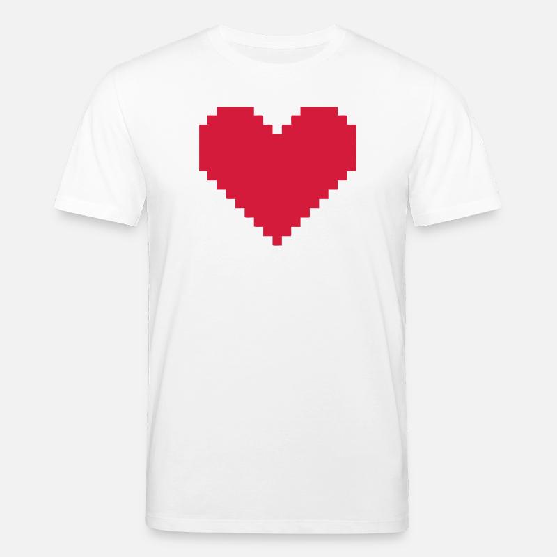 coeur pixel - T-shirt bio CREATOR Stanley/Stella Unisexe - blanc