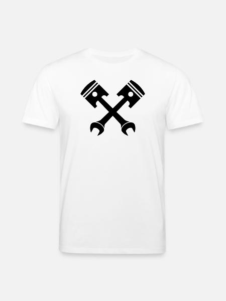 Crossed piston key emblem - Stanley/Stella CREATOR Unisex Organic T-Shirt - white