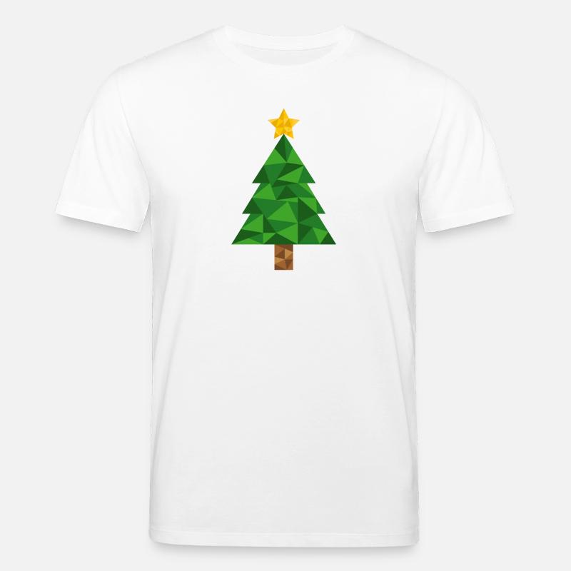 Weihnachtsbaum Polygon Christbaum Weihnachten Xmas - Stanley/Stella Unisex Bio-T-Shirt CREATOR  - Weiß