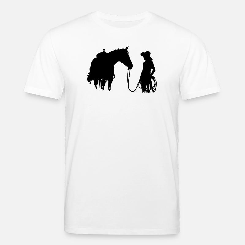 Frau mit Pferd - Stanley/Stella Unisex Bio-T-Shirt CREATOR  - Weiß