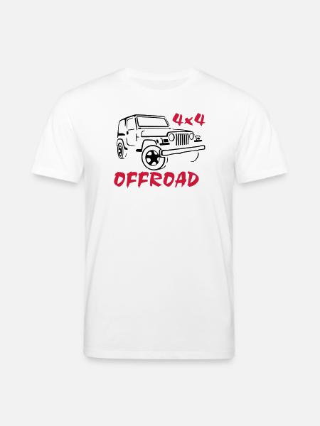 4x4 offroad jeep wrangler - Stanley/Stella CREATOR Unisex Organic T-Shirt - white