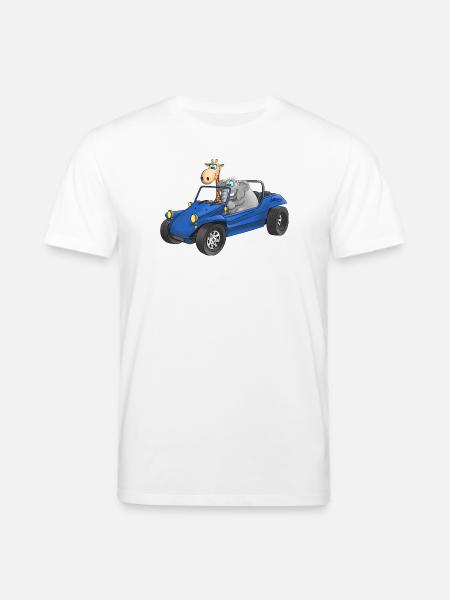 Elephant and giraffe in buggy - Stanley/Stella CREATOR Unisex Organic T-Shirt - white