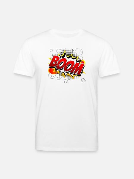 Boom Comic Graphic - Stanley/Stella CREATOR Unisex Organic T-Shirt - white