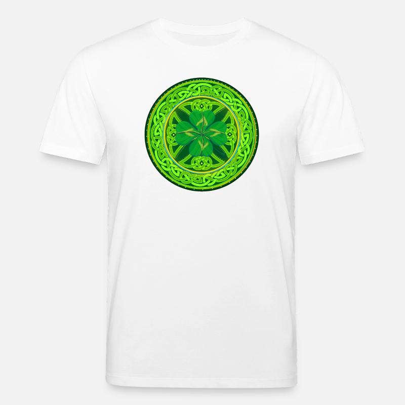 Trèfle à Quatre Feuilles celtique - T-shirt bio CREATOR Stanley/Stella Unisexe - blanc
