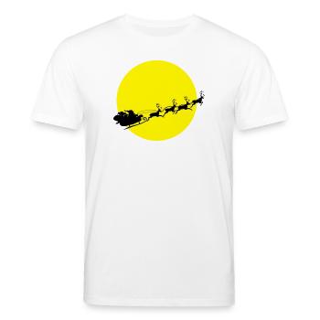 frohes_fest_weihnachtsmann - Stanley/Stella Unisex Bio-T-Shirt CREATOR  - Weiß - Vorne - Alina (178cm) & Michal (187cm)