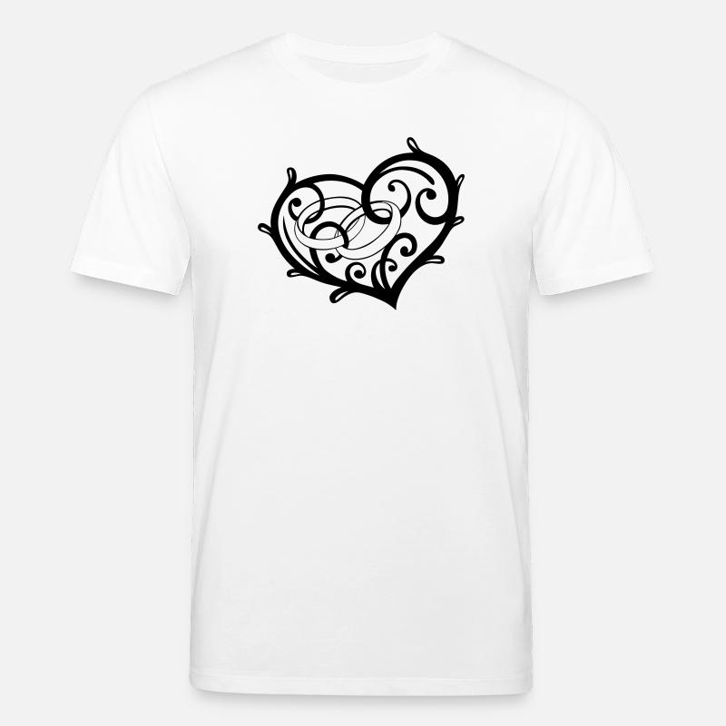 Cuore con anelli, matrimonio, nozze - Maglietta ecologica unisex CREATOR di Stanley/Stella - bianco