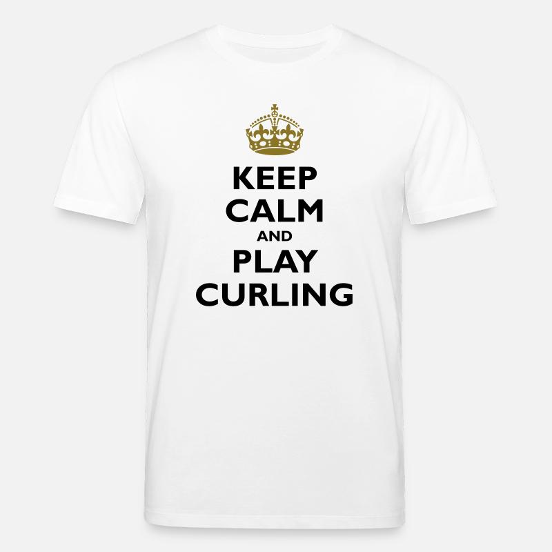 Keep calm and play curling - Stanley/Stella CREATOR Unisex Organic T-Shirt - white