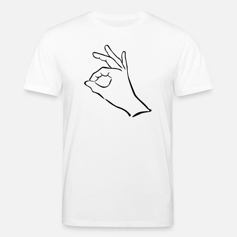hand zeichen finger - Stanley/Stella Unisex Bio-T-Shirt CREATOR  - Weiß