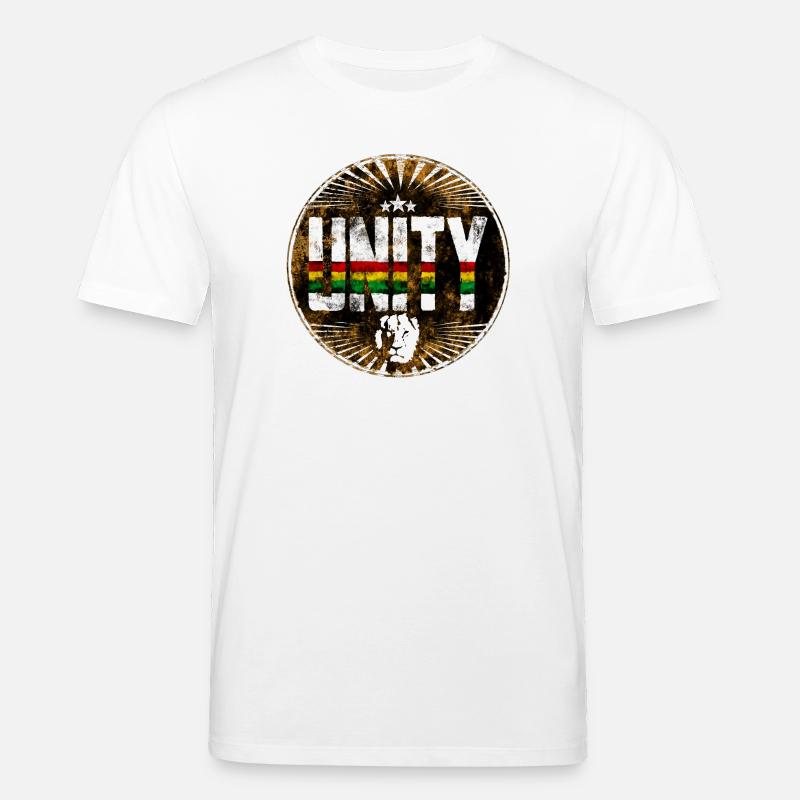 Unity Rastafari Peace Symbol - Stanley/Stella Unisex Bio-T-Shirt CREATOR  - Weiß