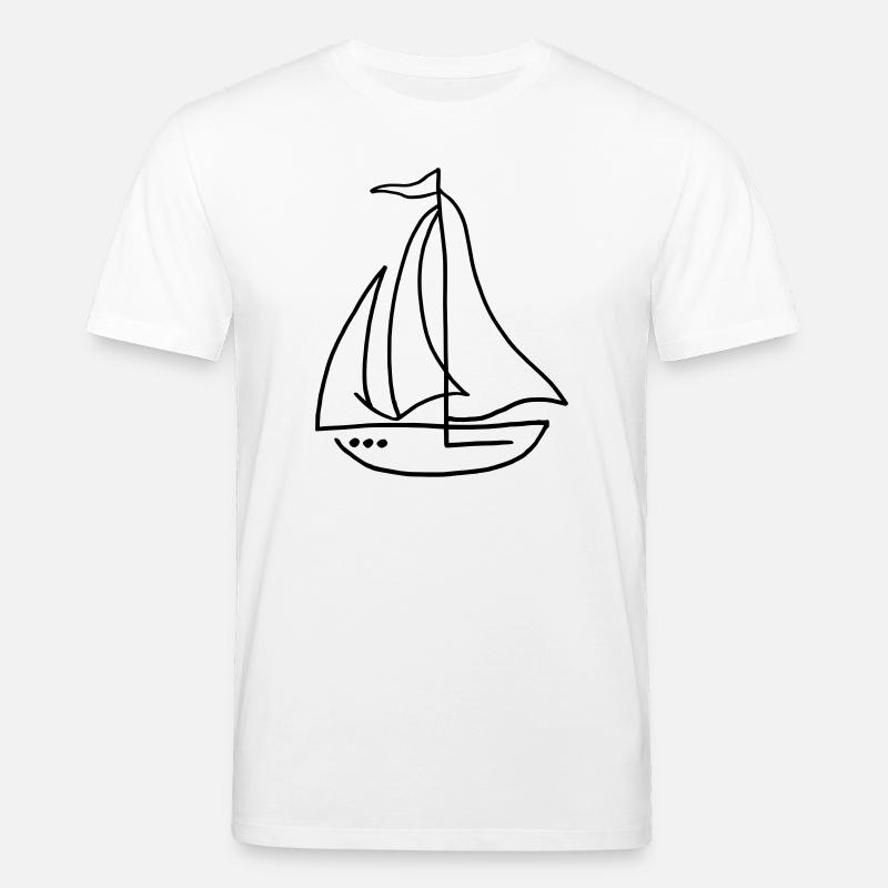 Segelboot Segelschiff - Stanley/Stella Unisex Bio-T-Shirt CREATOR  - Weiß