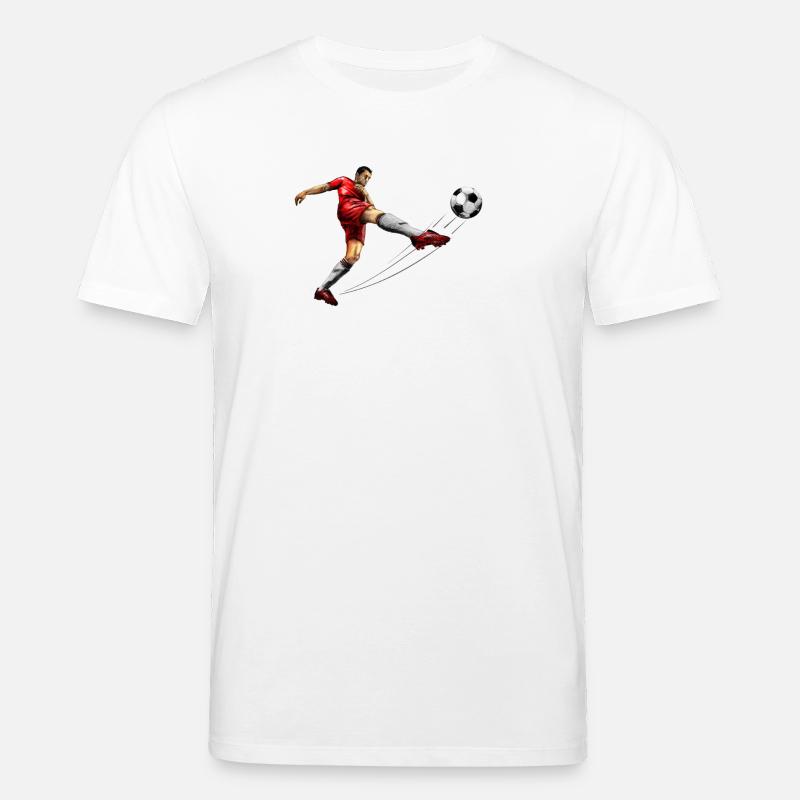 Dynamischer Fußballspieler in Bewegung - Stanley/Stella Unisex Bio-T-Shirt CREATOR  - Weiß