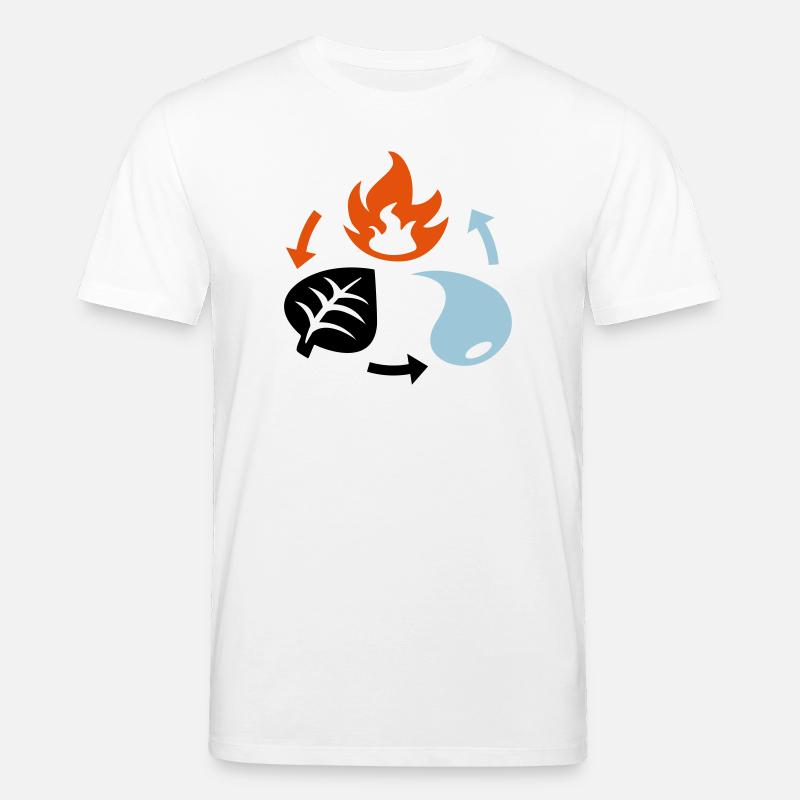 Feu, eau, éléments végétaux - T-shirt bio CREATOR Stanley/Stella Unisexe - blanc