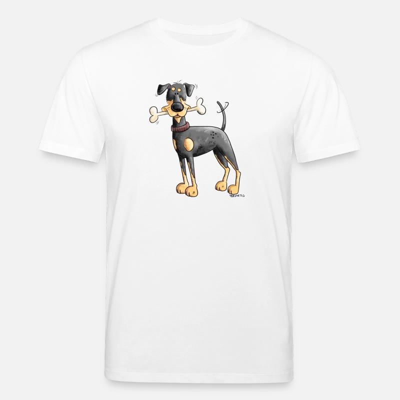 Dobermann Oder Pinscher mit Knochen - Stanley/Stella Unisex Bio-T-Shirt CREATOR  - Weiß