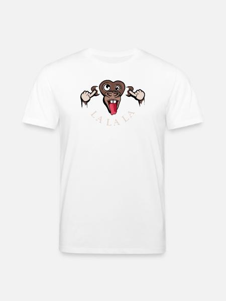 funny monkey lalala symbol illustration tongue - Stanley/Stella CREATOR Unisex Organic T-Shirt - white