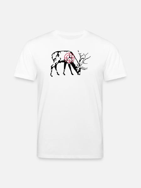 Cerf broutant - T-shirt bio CREATOR Stanley/Stella Unisexe - blanc
