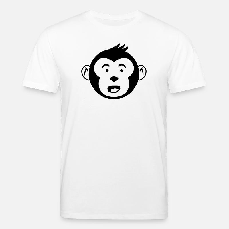 Cute Monkey Head – Funny Monkey Design - Stanley/Stella CREATOR Unisex Organic T-Shirt - white