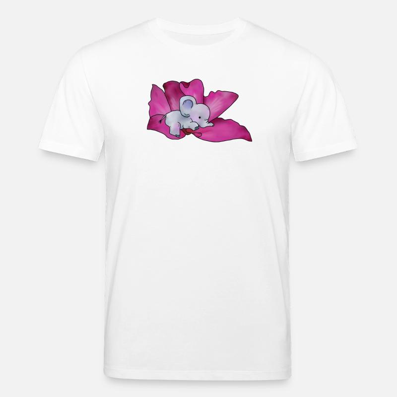 Éléphant en fleur - T-shirt bio CREATOR Stanley/Stella Unisexe - blanc
