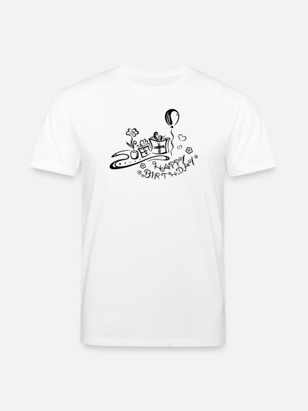 Happy Birthday motif, Congratulations - Stanley/Stella CREATOR Unisex Organic T-Shirt - white