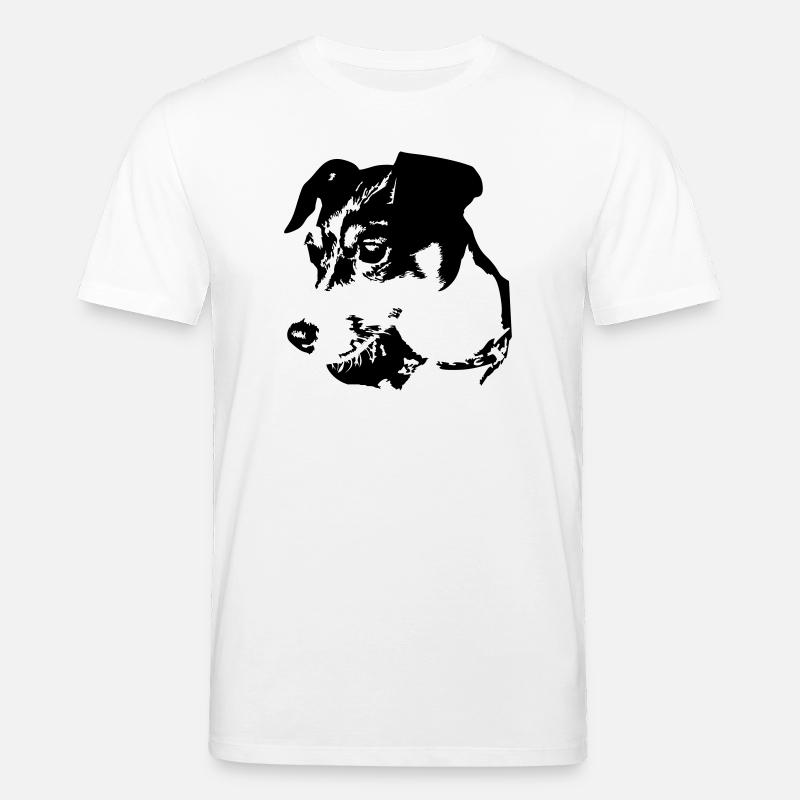 Tête de Jack Russell Terrier - T-shirt bio CREATOR Stanley/Stella Unisexe - blanc