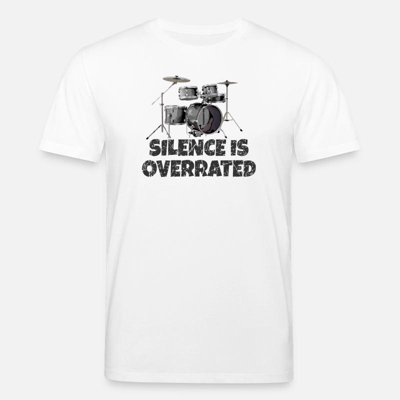 Silence is overrated - Drummer Drum Kit - Stanley/Stella Unisex Bio-T-Shirt CREATOR  - Weiß