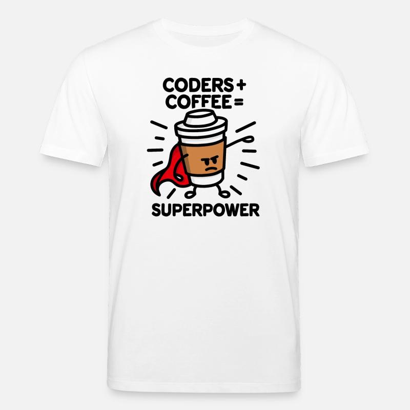 Coders + coffee = superpower (superhero) light - Stanley/Stella Unisex Bio-T-Shirt CREATOR - Weiß