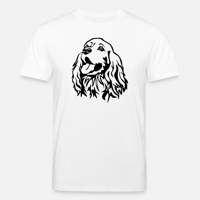 Cocker Spaniel head - Stanley/Stella CREATOR Unisex Organic T-Shirt - white