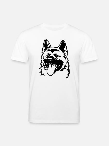 American Akita head - Stanley/Stella CREATOR Unisex Organic T-Shirt - white