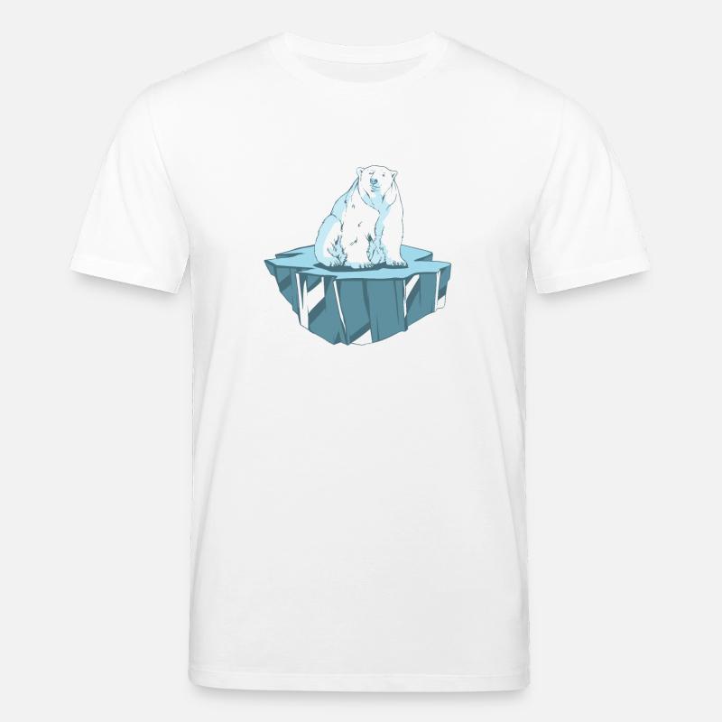 Eisbär auf Eisscholle - Stanley/Stella Unisex Bio-T-Shirt CREATOR  - Weiß