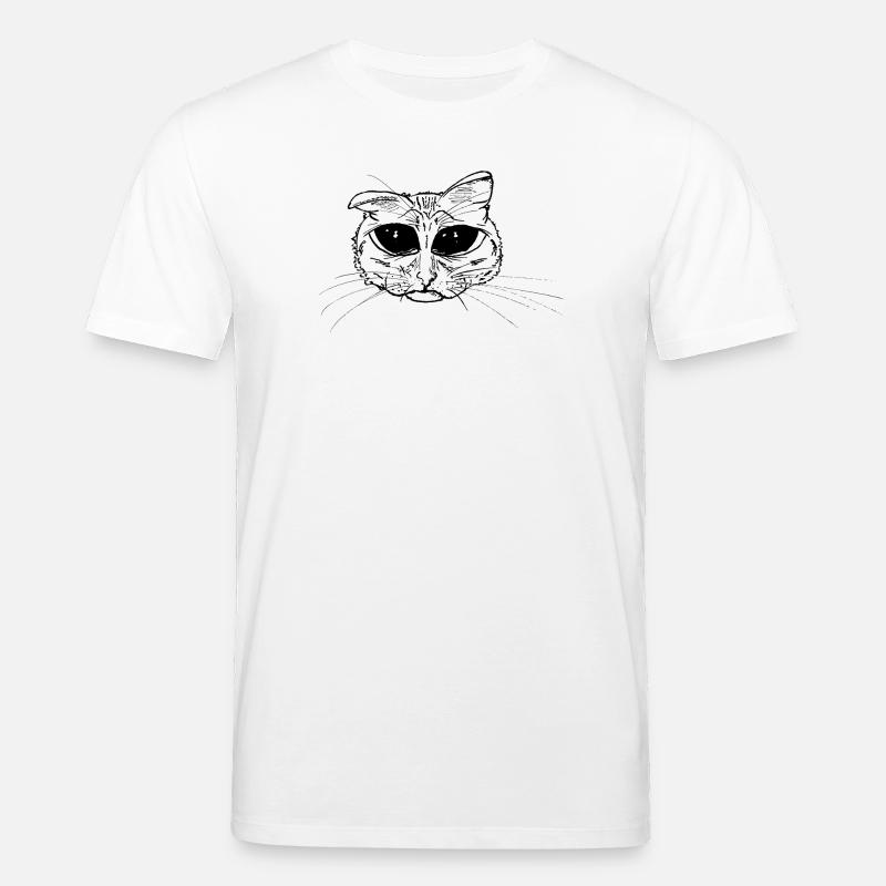 Katze Kätzchen Traurig Süß Kulleraugen - Stanley/Stella Unisex Bio-T-Shirt CREATOR  - Weiß