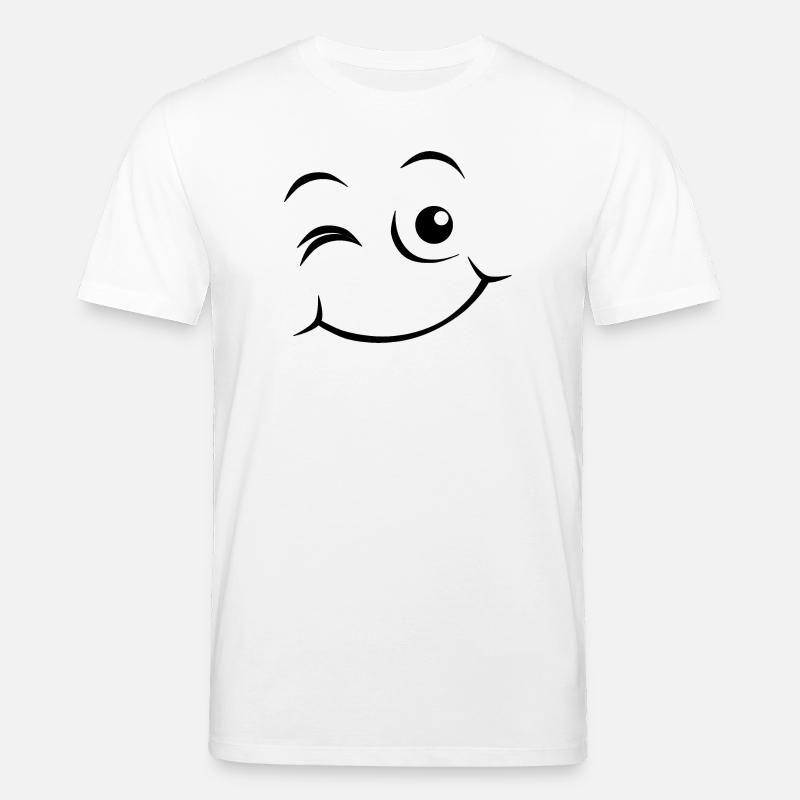 Visage heureux Émoticône - T-shirt bio CREATOR Stanley/Stella Unisexe - blanc