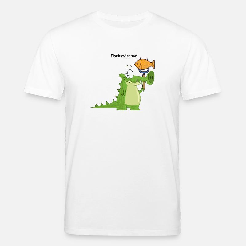Krokodil Fischstäbchen mit Wort - Stanley/Stella Unisex Bio-T-Shirt CREATOR - Weiß