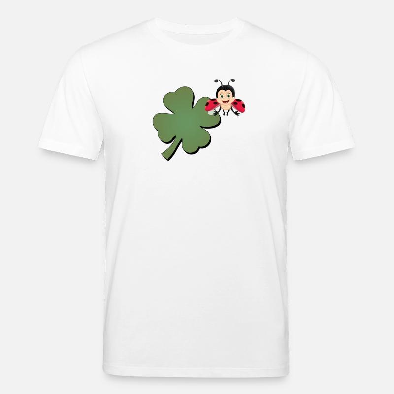Cloverleaf with Ladybug (ladybug) - Stanley/Stella CREATOR Unisex Organic T-Shirt - white