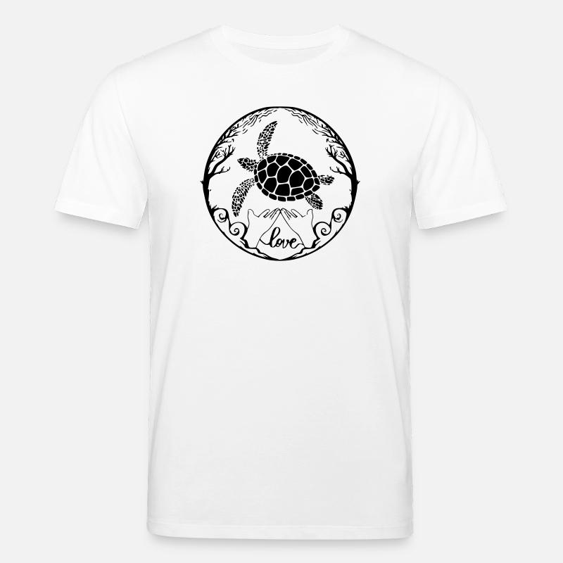 Tortue de mer Amour - T-shirt bio CREATOR Stanley/Stella Unisexe - blanc