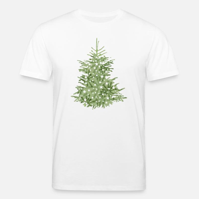 grüner Christbaum, Tannenbaum oder Weihnachtsbaum - Stanley/Stella Unisex Bio-T-Shirt CREATOR  - Weiß