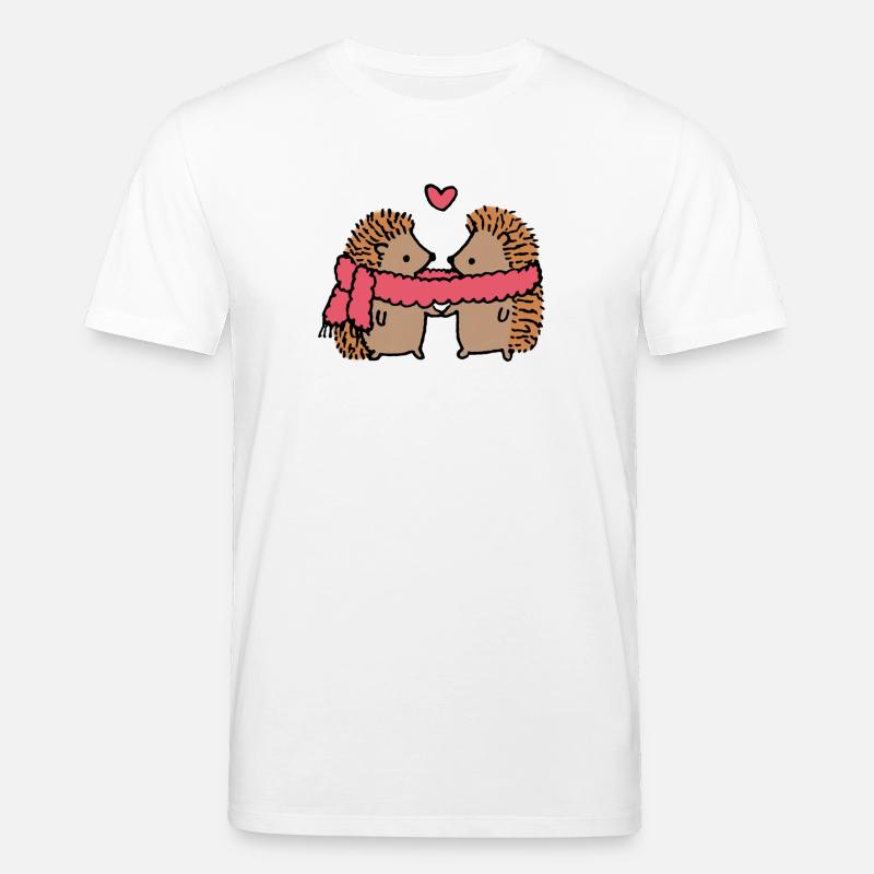 Kuschelige Igel mit Herzmotiv - Stanley/Stella Unisex Bio-T-Shirt CREATOR - Weiß