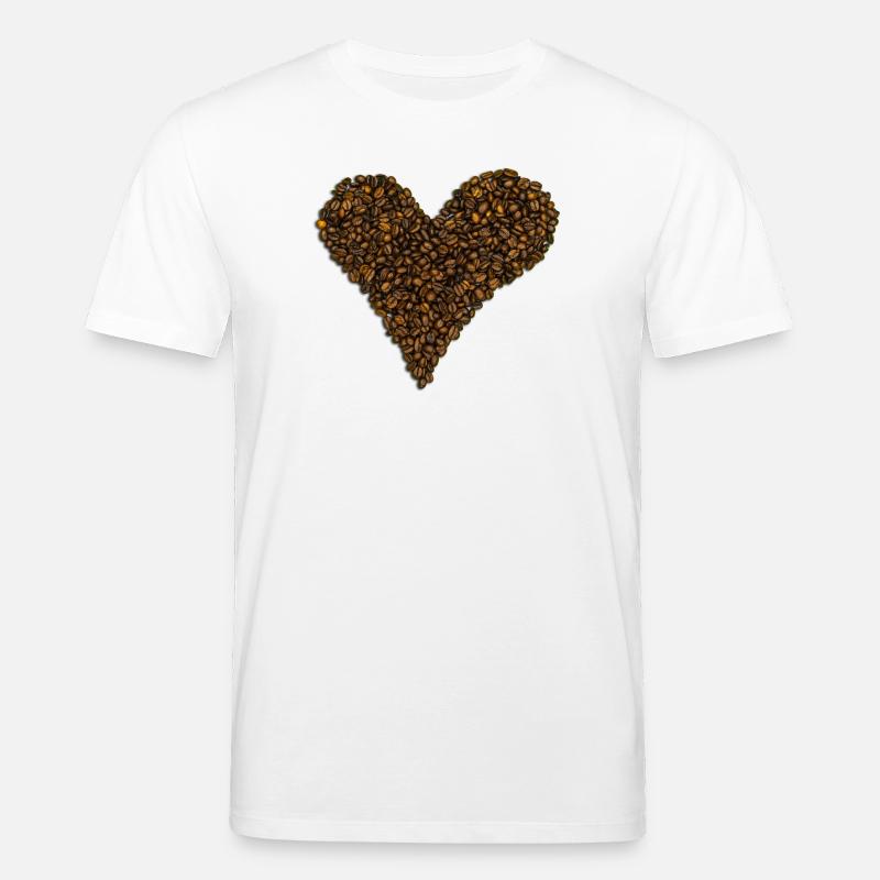 Ein Herz aus Kaffeebohnen - Stanley/Stella Unisex Bio-T-Shirt CREATOR  - Weiß
