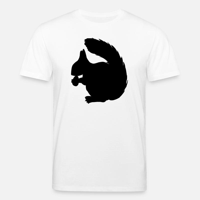 Eichhörnchen mit Nussschattenfigur - Stanley/Stella Unisex Bio-T-Shirt CREATOR  - Weiß