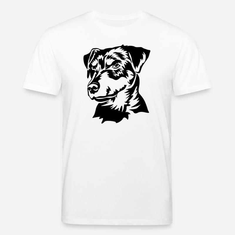 German Jagdterrier head - Stanley/Stella CREATOR Unisex Organic T-Shirt - white