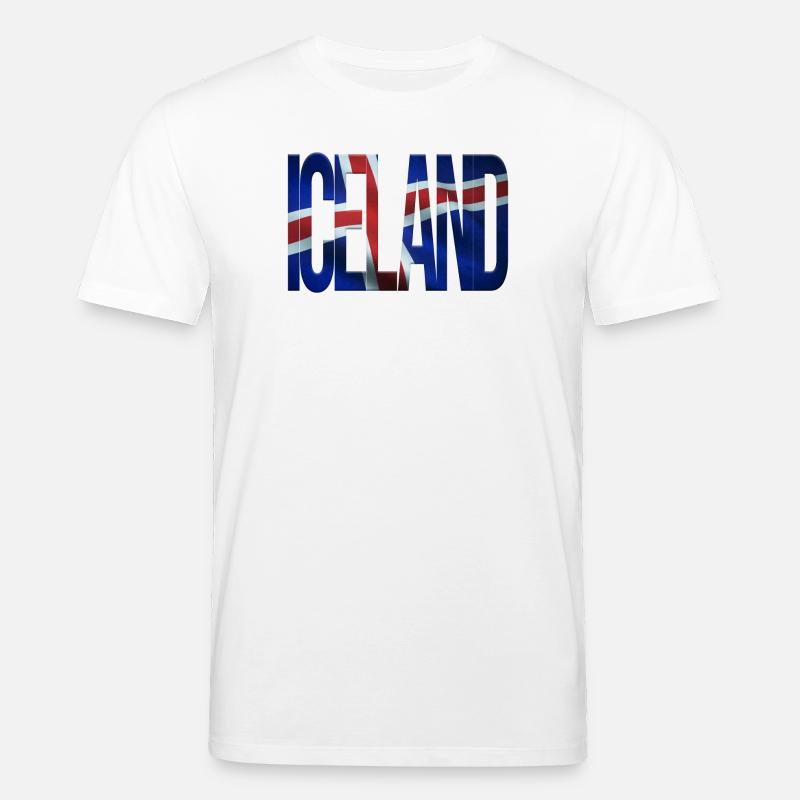 Island Design mit Flaggenmuster - Stanley/Stella Unisex Bio-T-Shirt CREATOR  - Weiß