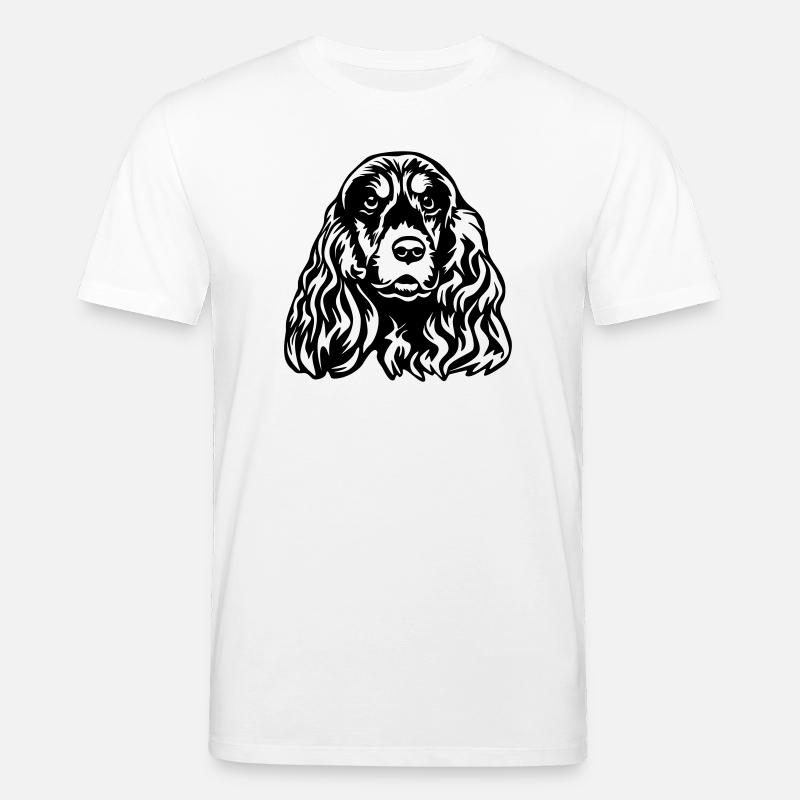 Cocker Spaniel Kopf - Stanley/Stella Unisex Bio-T-Shirt CREATOR  - Weiß