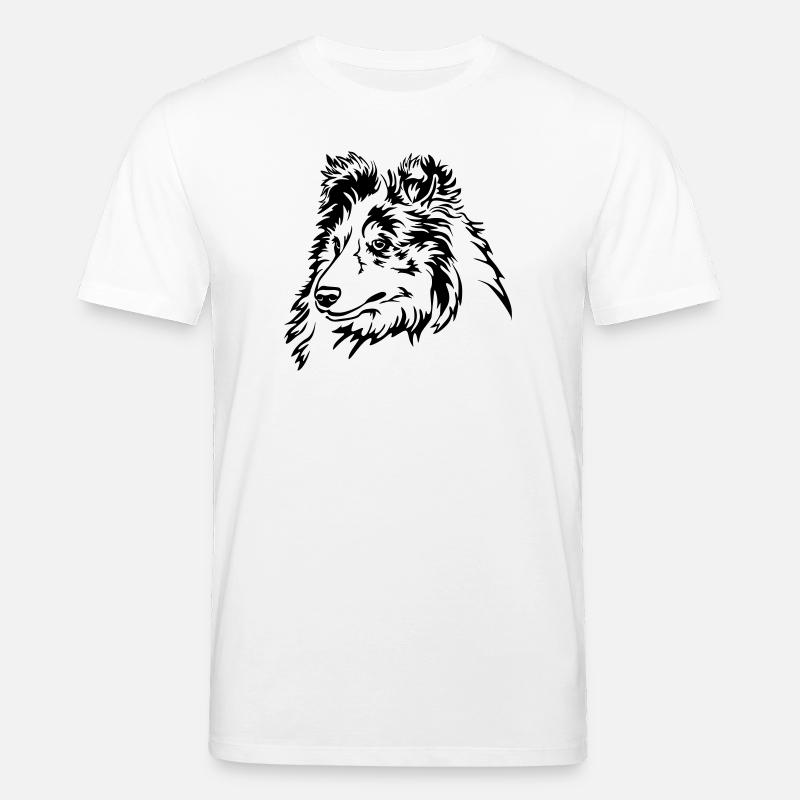 Sheltie Kopf - T-shirt bio CREATOR Stanley/Stella Unisexe - blanc