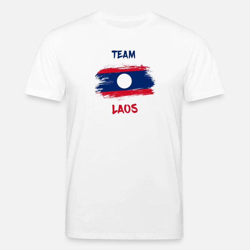 Team Laos Drapeaux Design / Cadeau - T-shirt bio CREATOR Stanley/Stella Unisexe - blanc