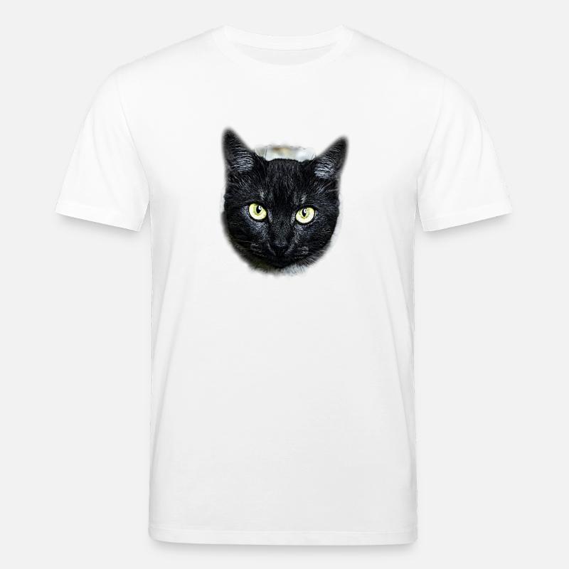 black cat schwarze Katze - Stanley/Stella Unisex Bio-T-Shirt CREATOR  - Weiß
