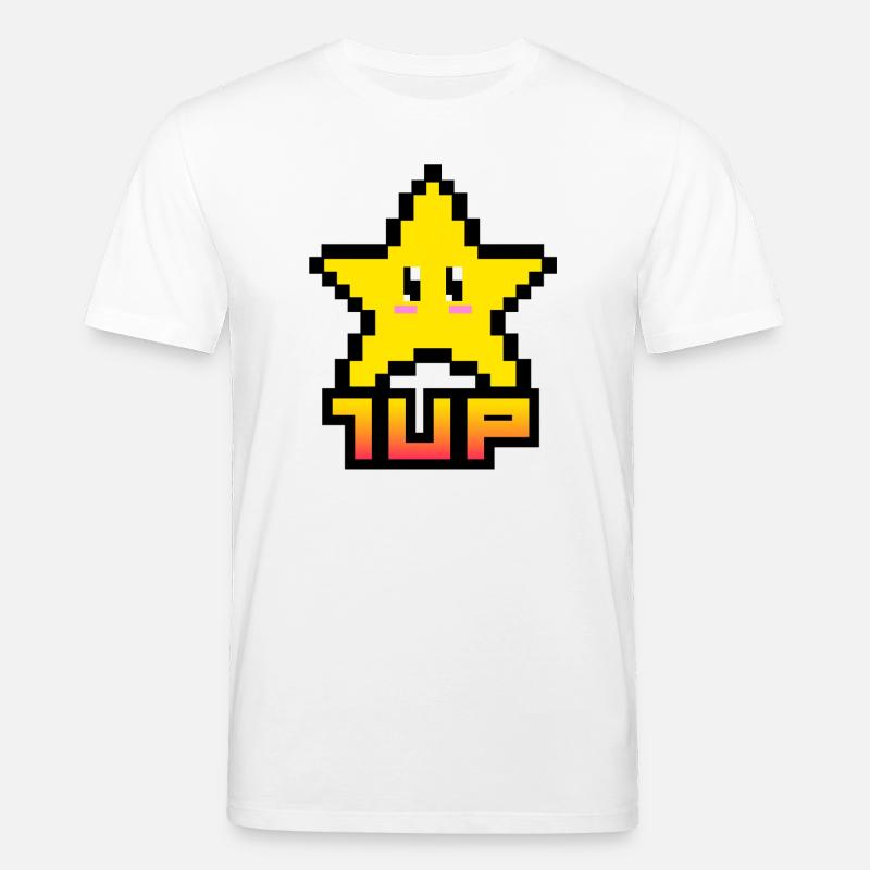 1up Pixel Star - Stanley/Stella Unisex Bio-T-Shirt CREATOR  - Weiß