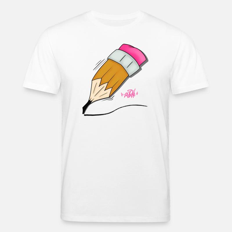 Buntstift Doodle Stil - Stanley/Stella Unisex Bio-T-Shirt CREATOR  - Weiß